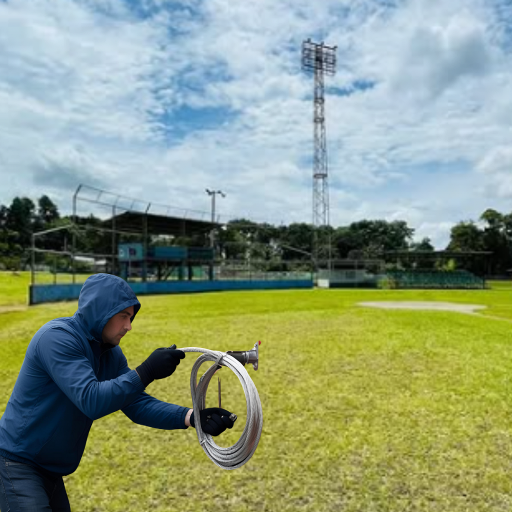 Roban cableado del estadio de fútbol en Porvenir, Bugaba