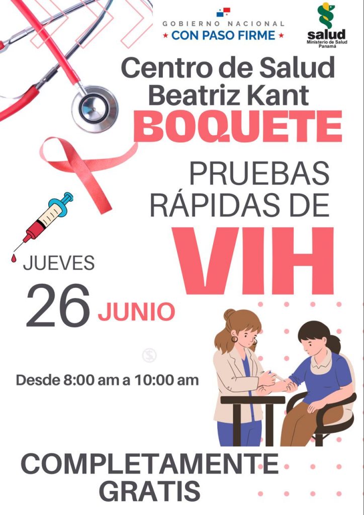 Realizan pruebas rápidas y gratuitas de VIH en Bajo Boquete