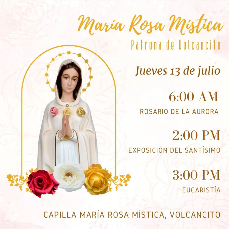 Volcancito celebra con devoción sus Patronales en honor a la Virgen María Rosa Mística