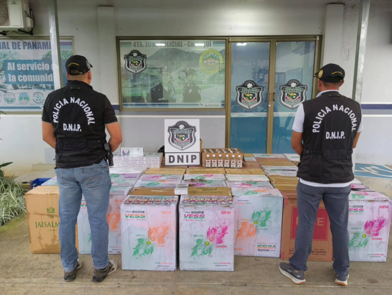 Policía y Ministerio Público decomisan cigarrillos de presunto contrabando en David