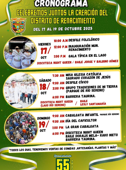 Renacimiento celebrará sus 55 años con desfiles, cabalgatas y actividades culturales