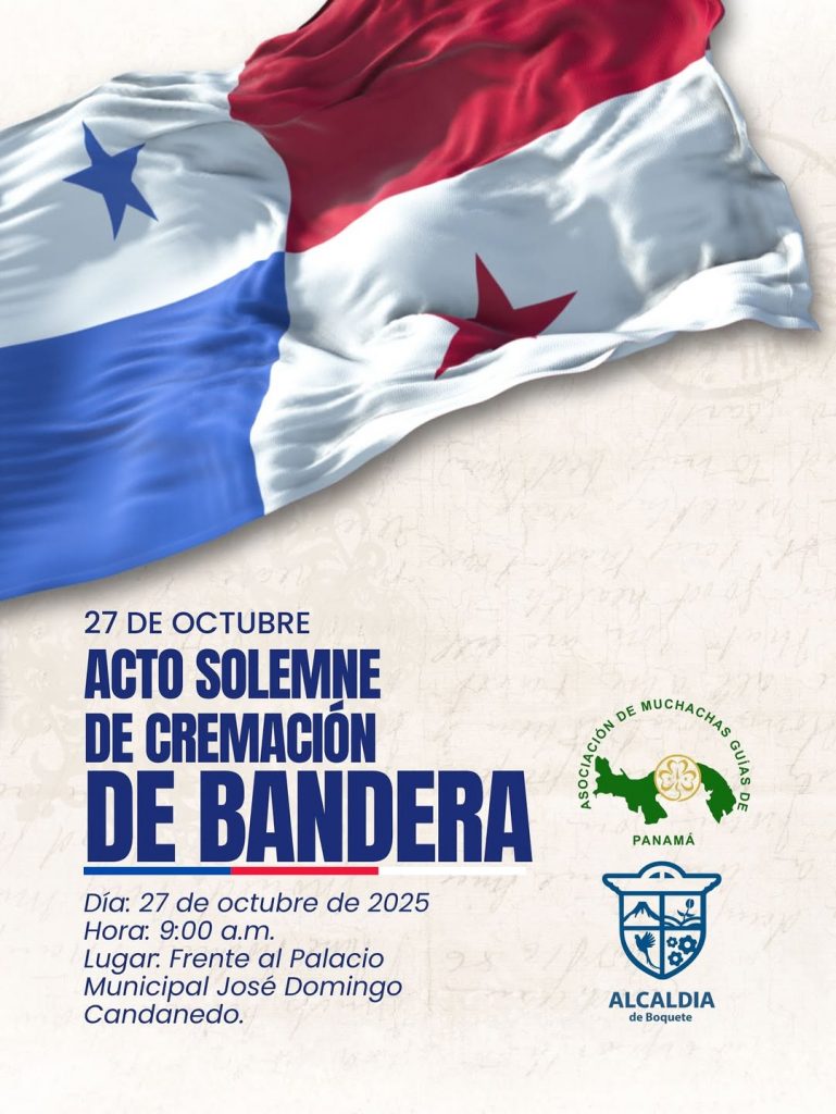 Boquete realizará acto solemne de cremación de bandera este 27 de octubre