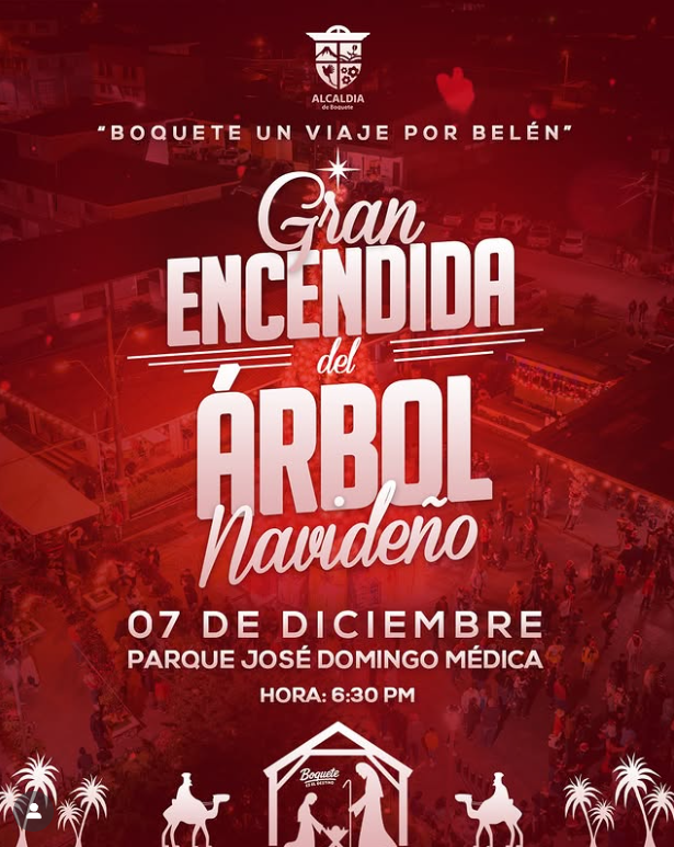 Boquete se prepara para el encendido de su árbol navideño el domingo 7 de diciembre