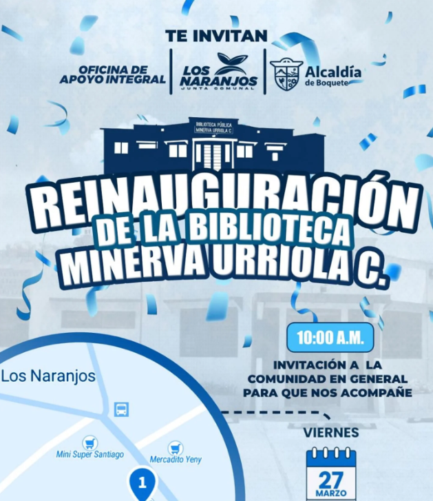 Reinauguran biblioteca en Los Naranjos para fortalecer educación y cultura