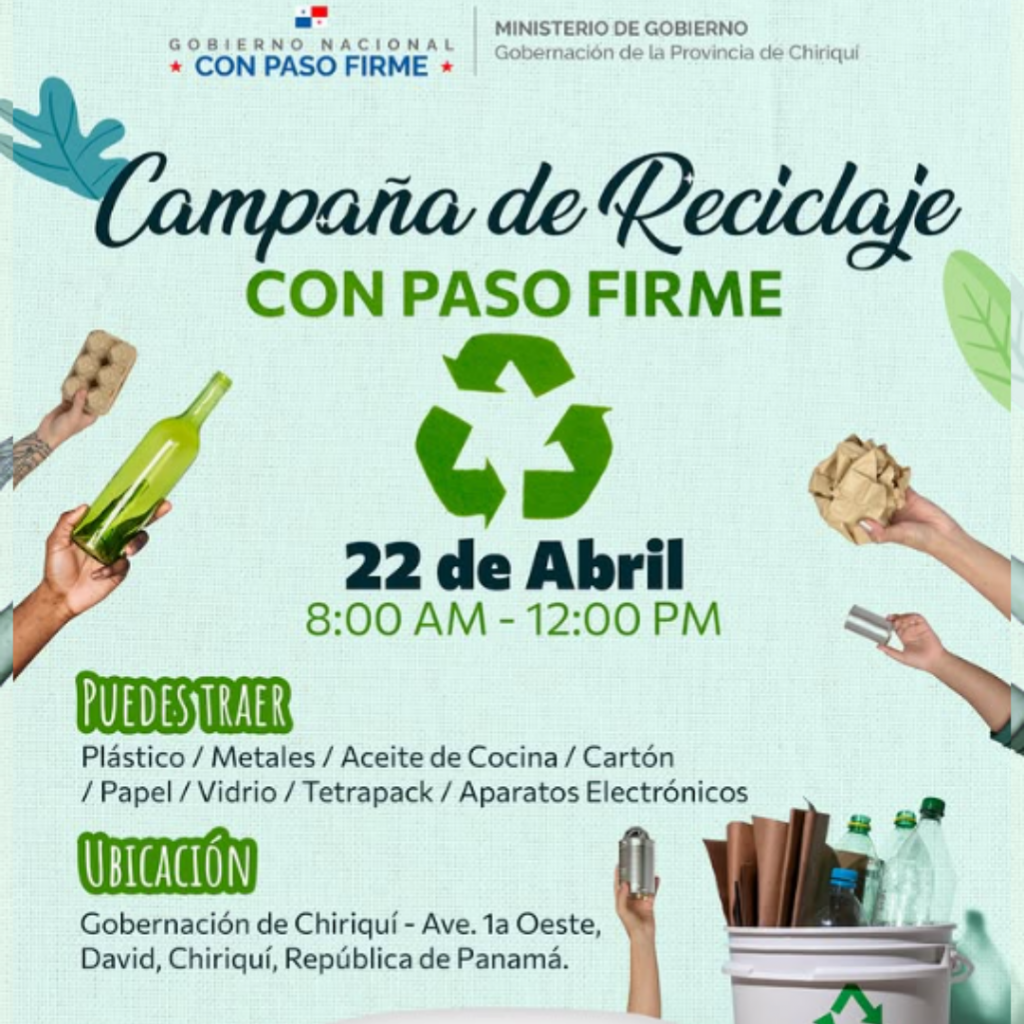 Invitan a jornada “Con Paso Firme” para promover el reciclaje en Chiriquí
