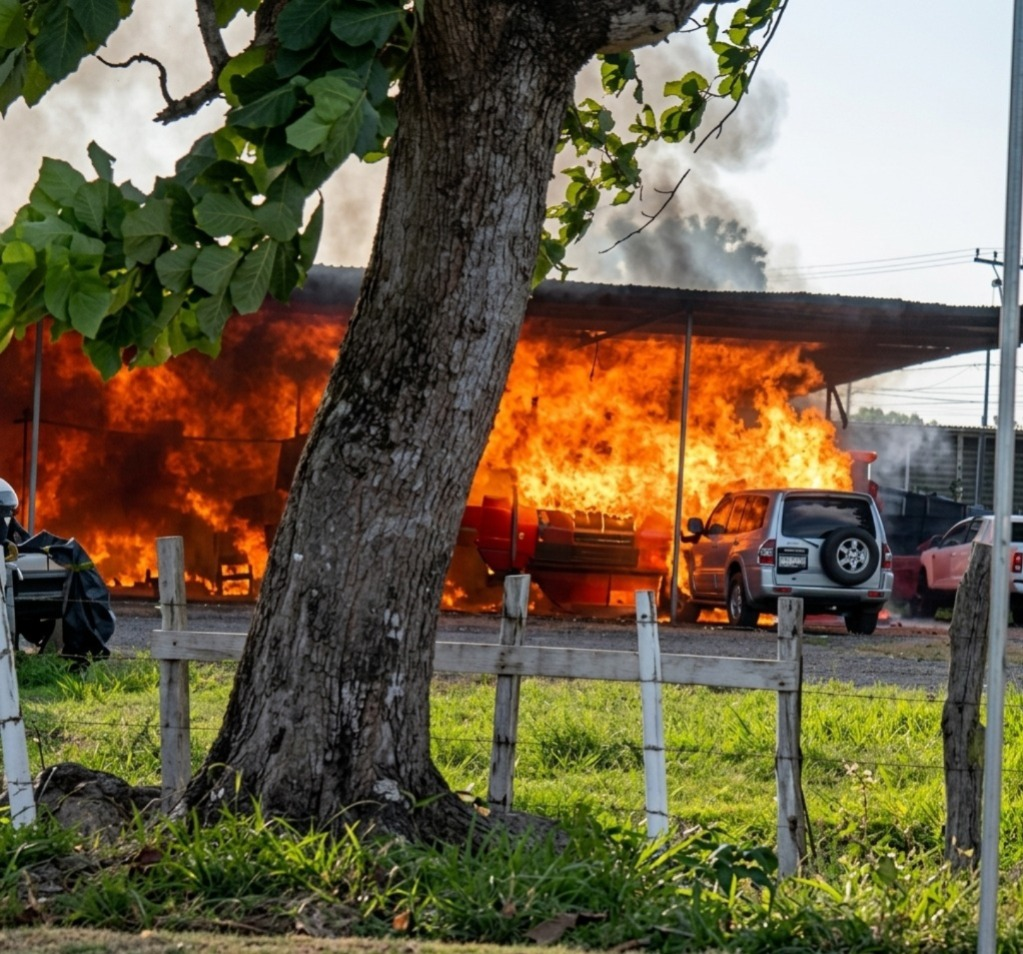 Bomberos extinguen incendio en galera en La Riviera, David