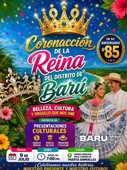 Barú celebrará su aniversario de fundación con día feriado y actividades cívicas