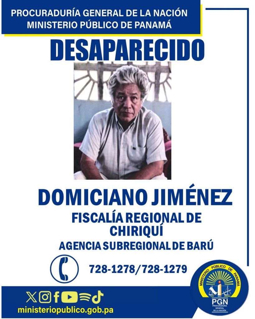 Autoridades investigan la desaparición de un hombre de 61 años en Barú